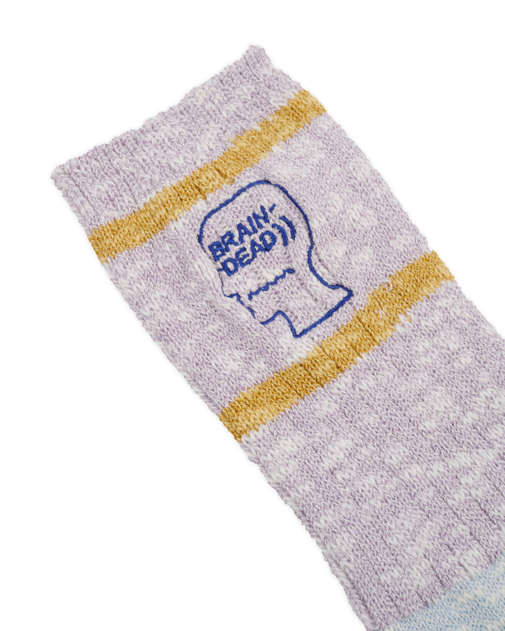 Slub 2 Stripes Crew Sock, Light Blue