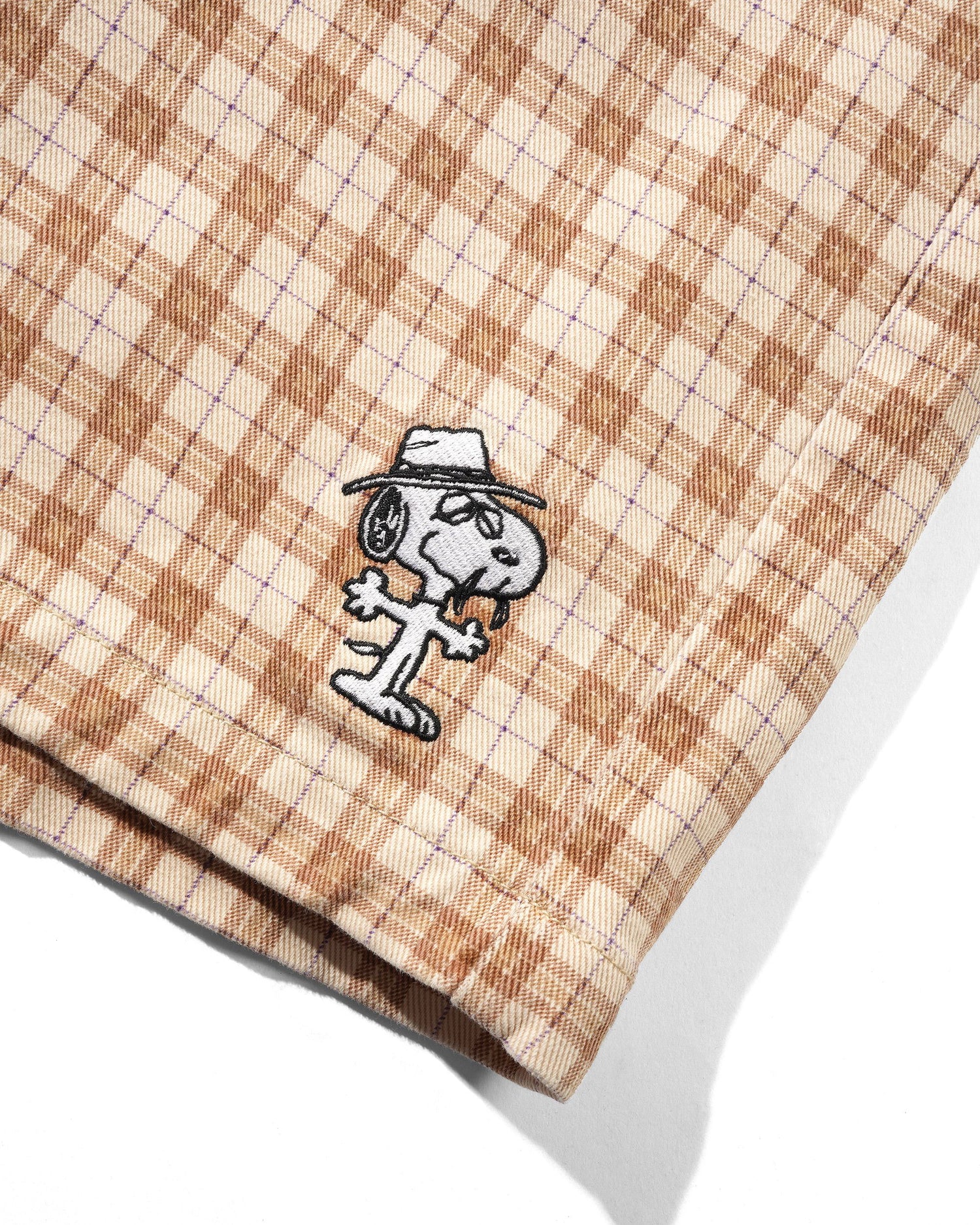 Spike Work Shorts, Sandstone Plaid
