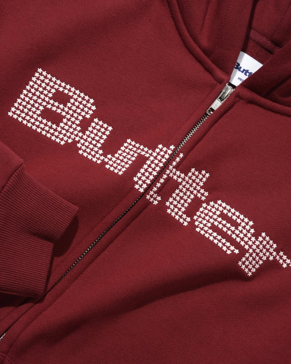 Butter Goods Stars Zip-Thru Hood, Burgundy