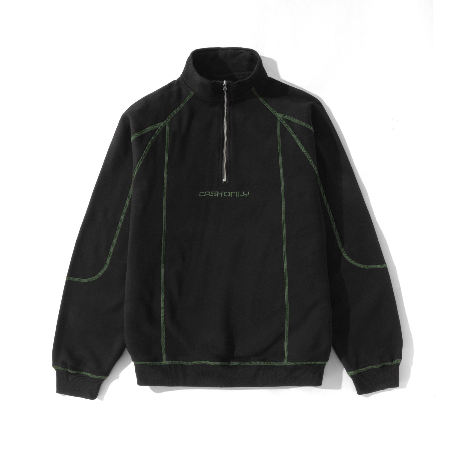 Stencil Quarter Zip, Black