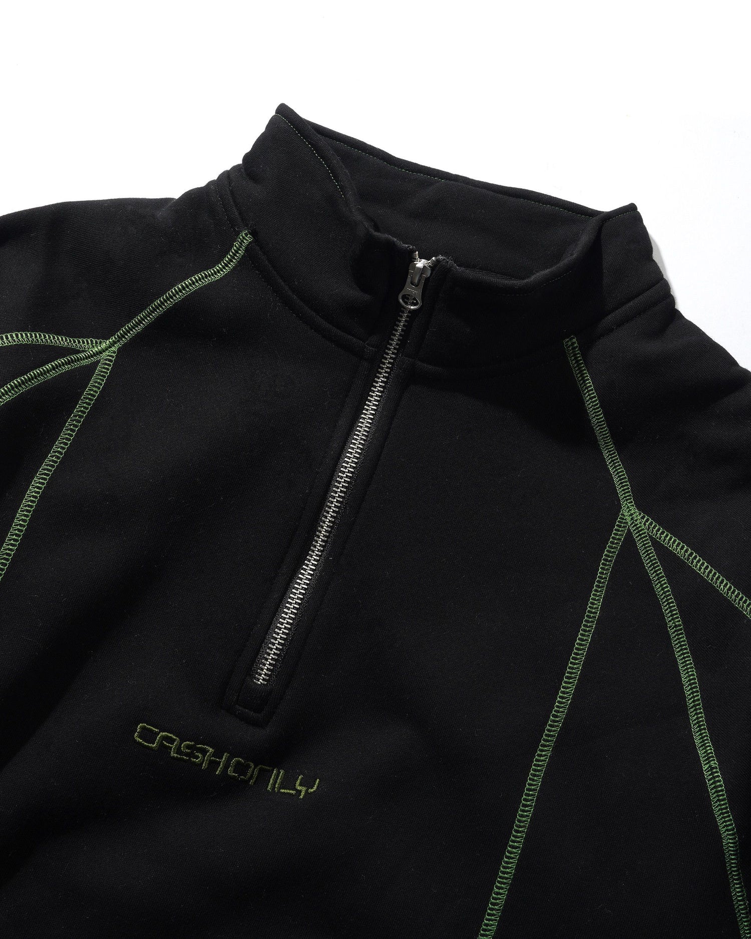 Stencil Quarter Zip, Black