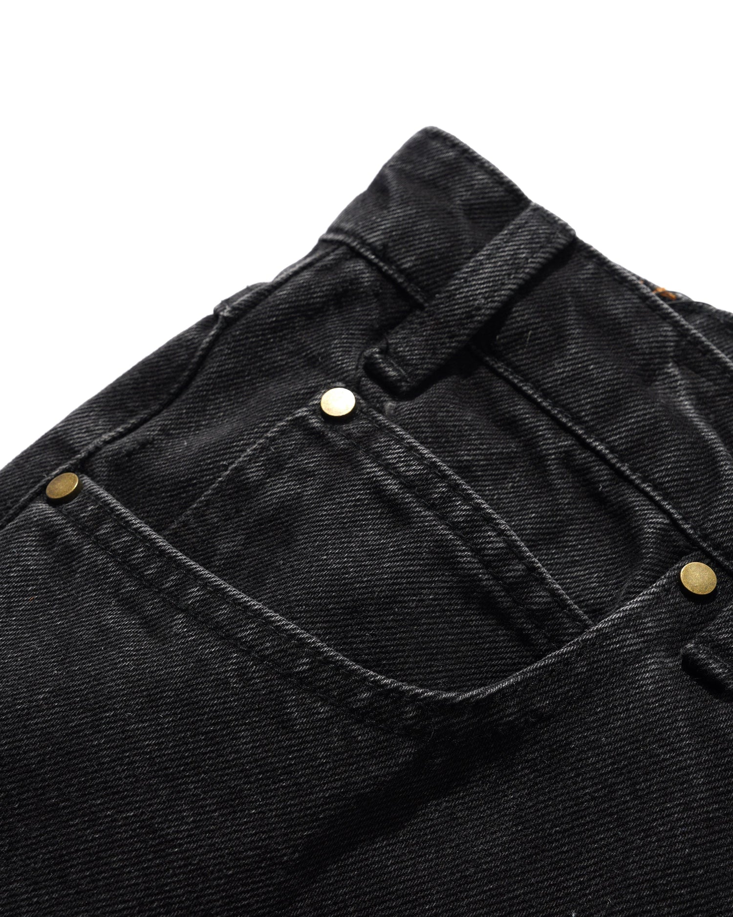 Straight Leg Denim Jeans, Washed Black