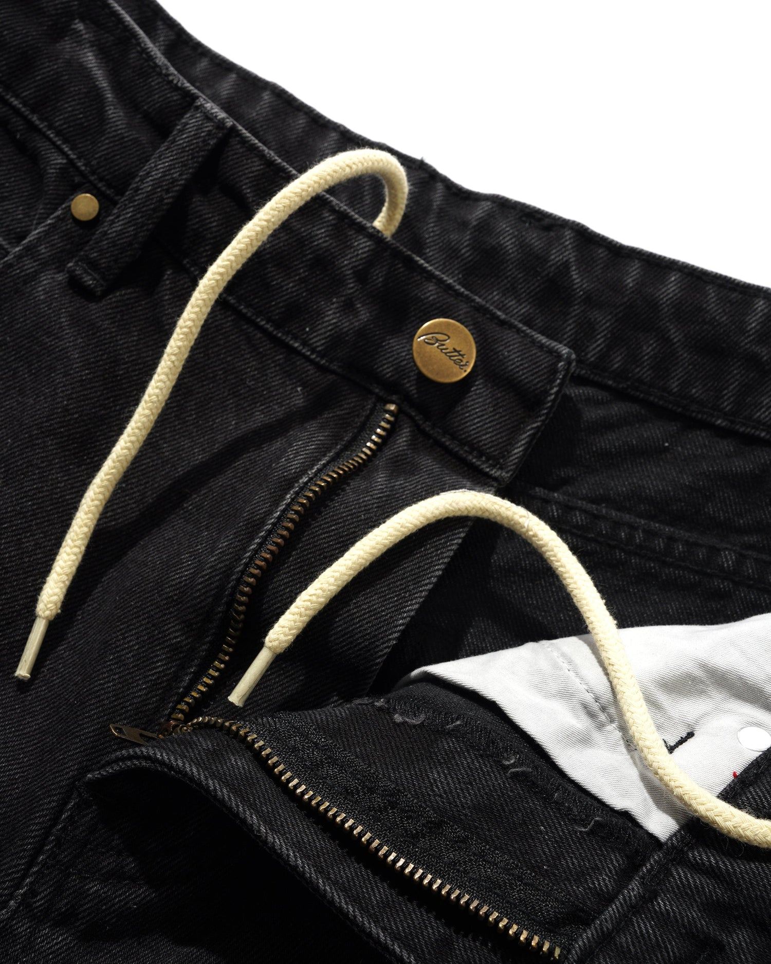 Straight Leg Denim Jeans, Washed Black