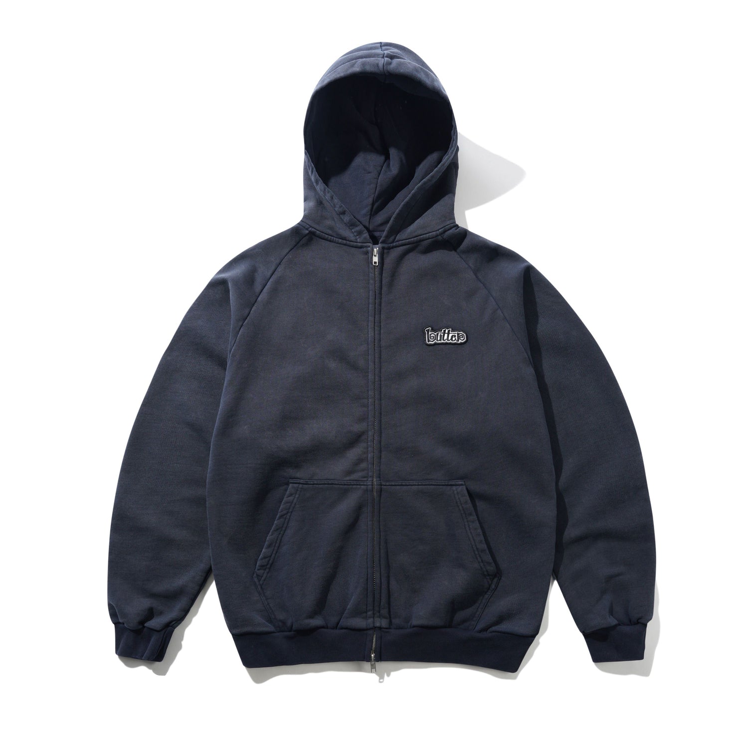 Swirl Zip-Thru Hood, Navy