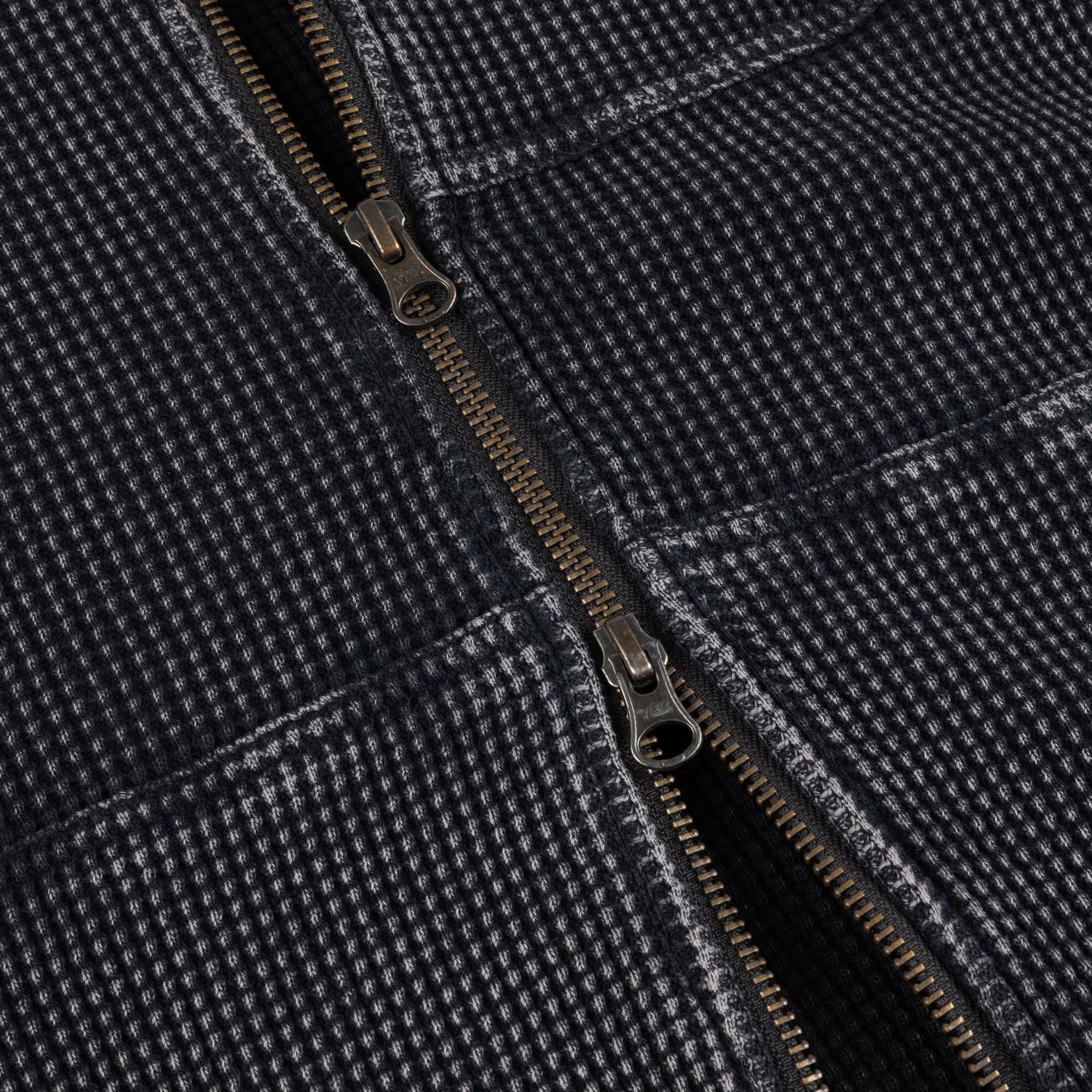 Premium Waffle Zip Hoodie, Faded Black