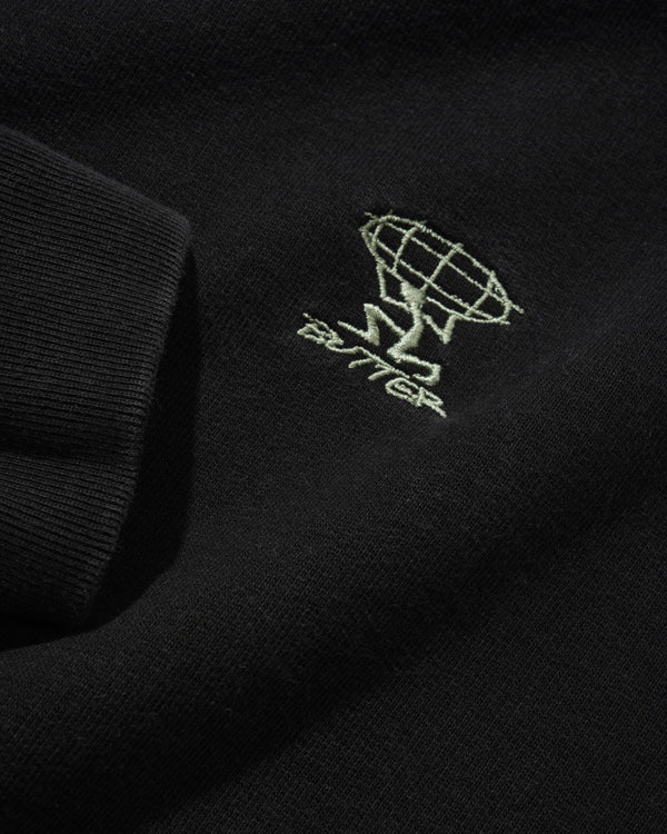 Butter Goods Terrain Basic Crewneck, Washed Black