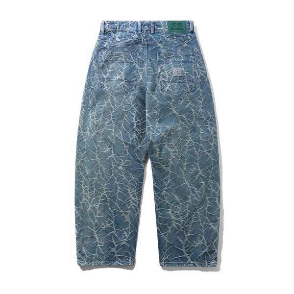 Butter Goods Thorn Camo Wide Cut Denim Jeans, Washed Indigo