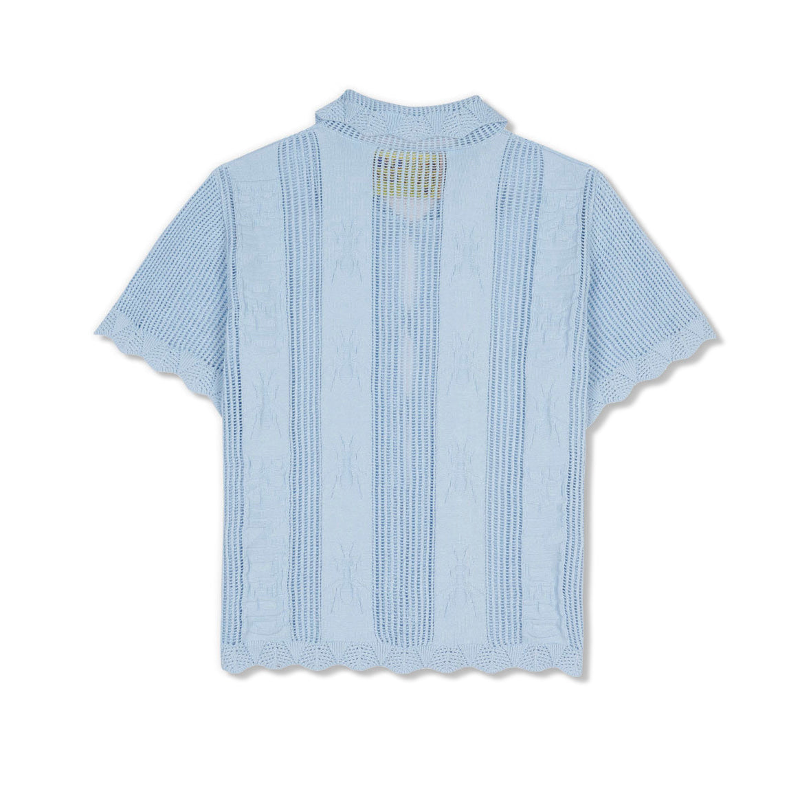 Womens Translucent Doily Top, Light Blue