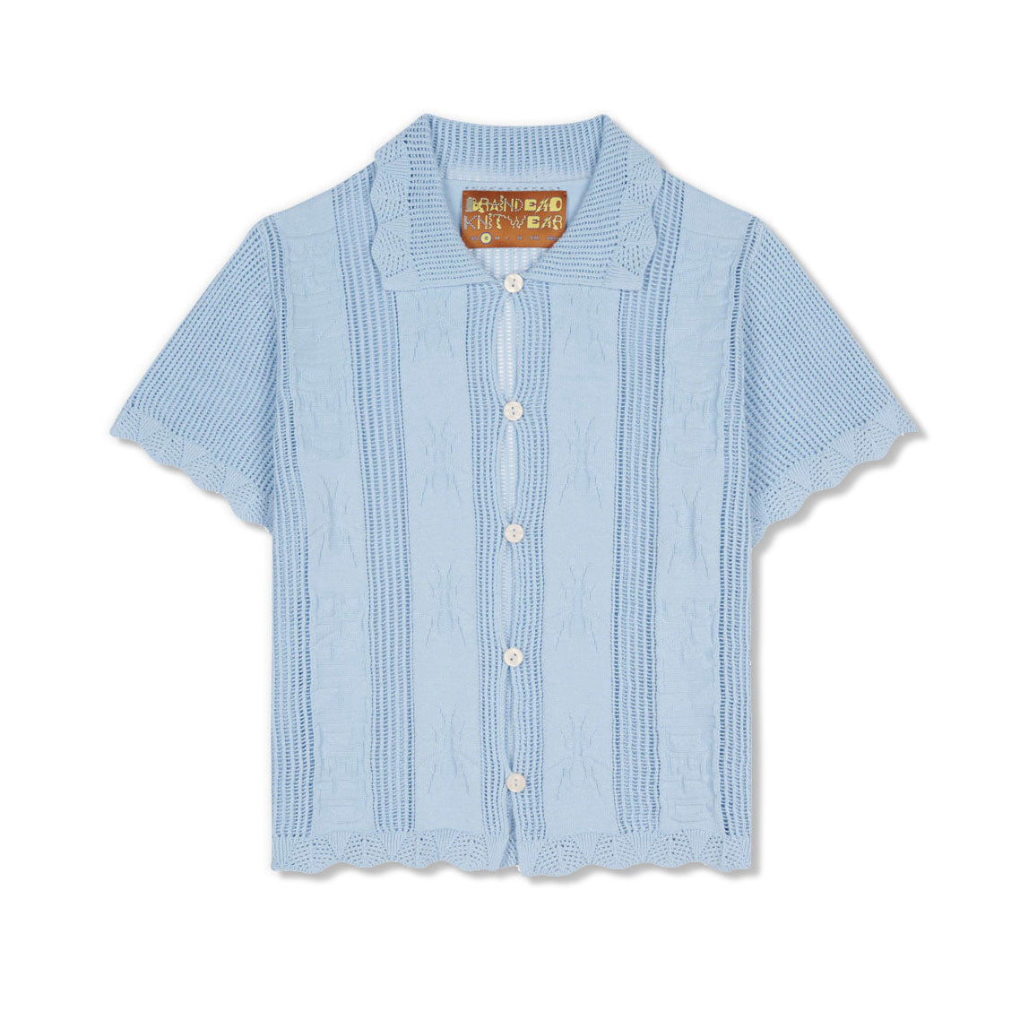 Womens Translucent Doily Top, Light Blue