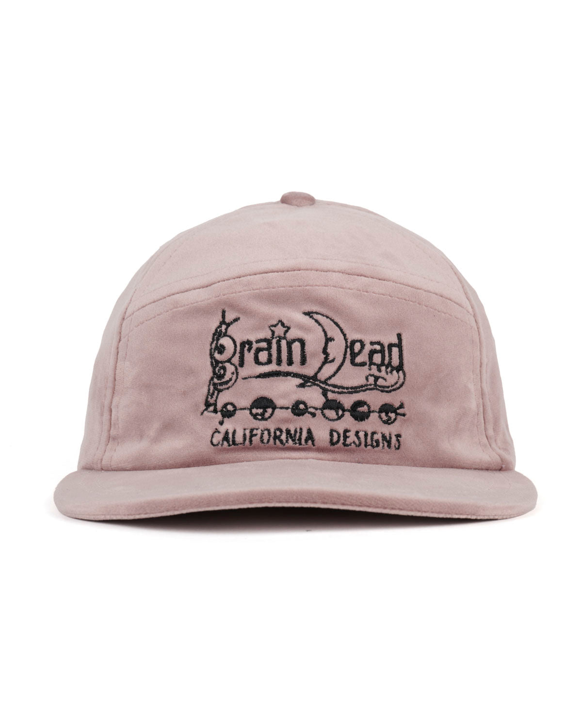 Velveteen Curved Front 6 Panel Hat, Pink
