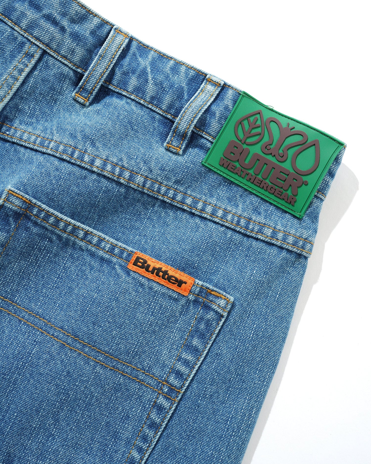 Weathergear Denim Shorts, Streaky Indigo