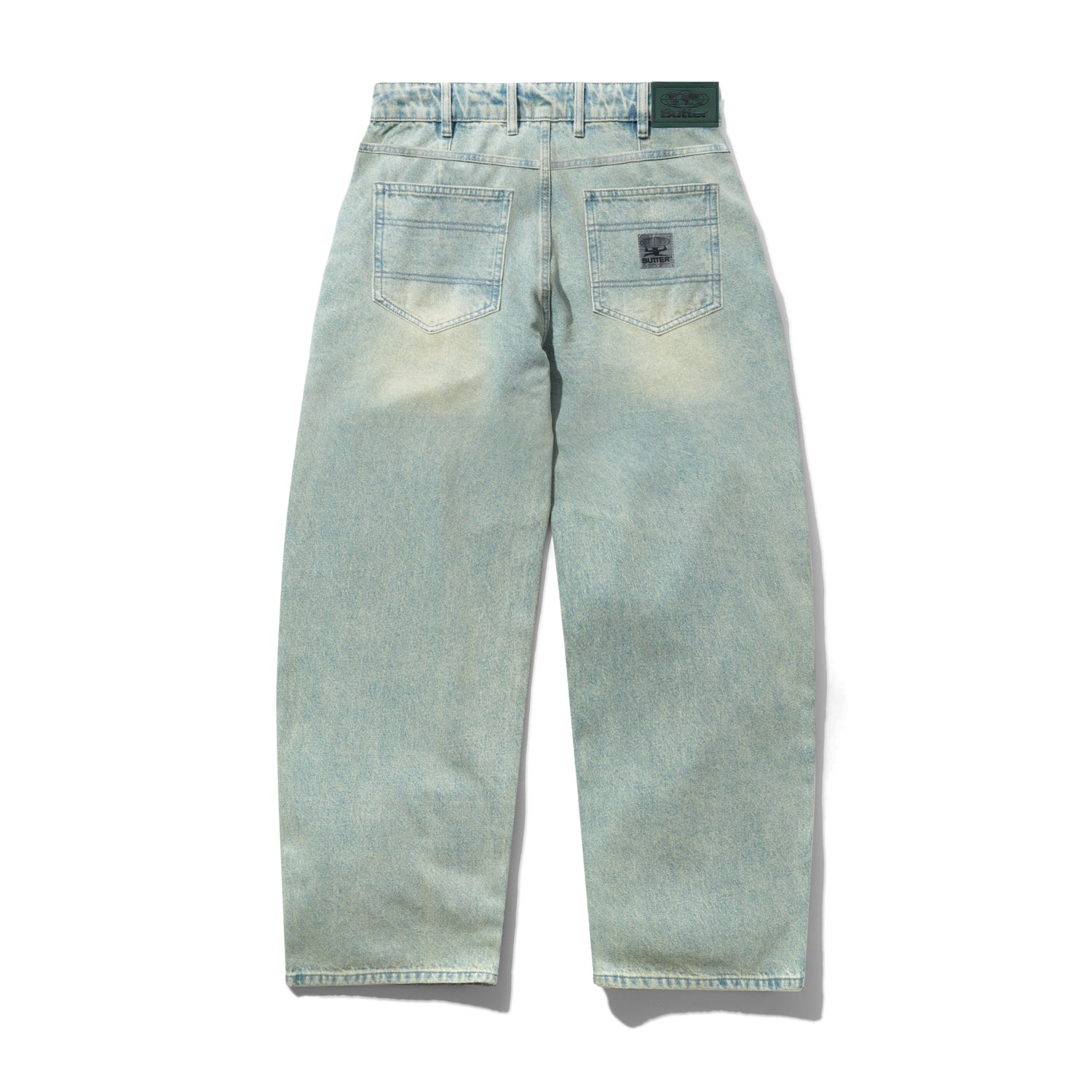 Wide Cut Denim Jeans, Tinted Blue Wash