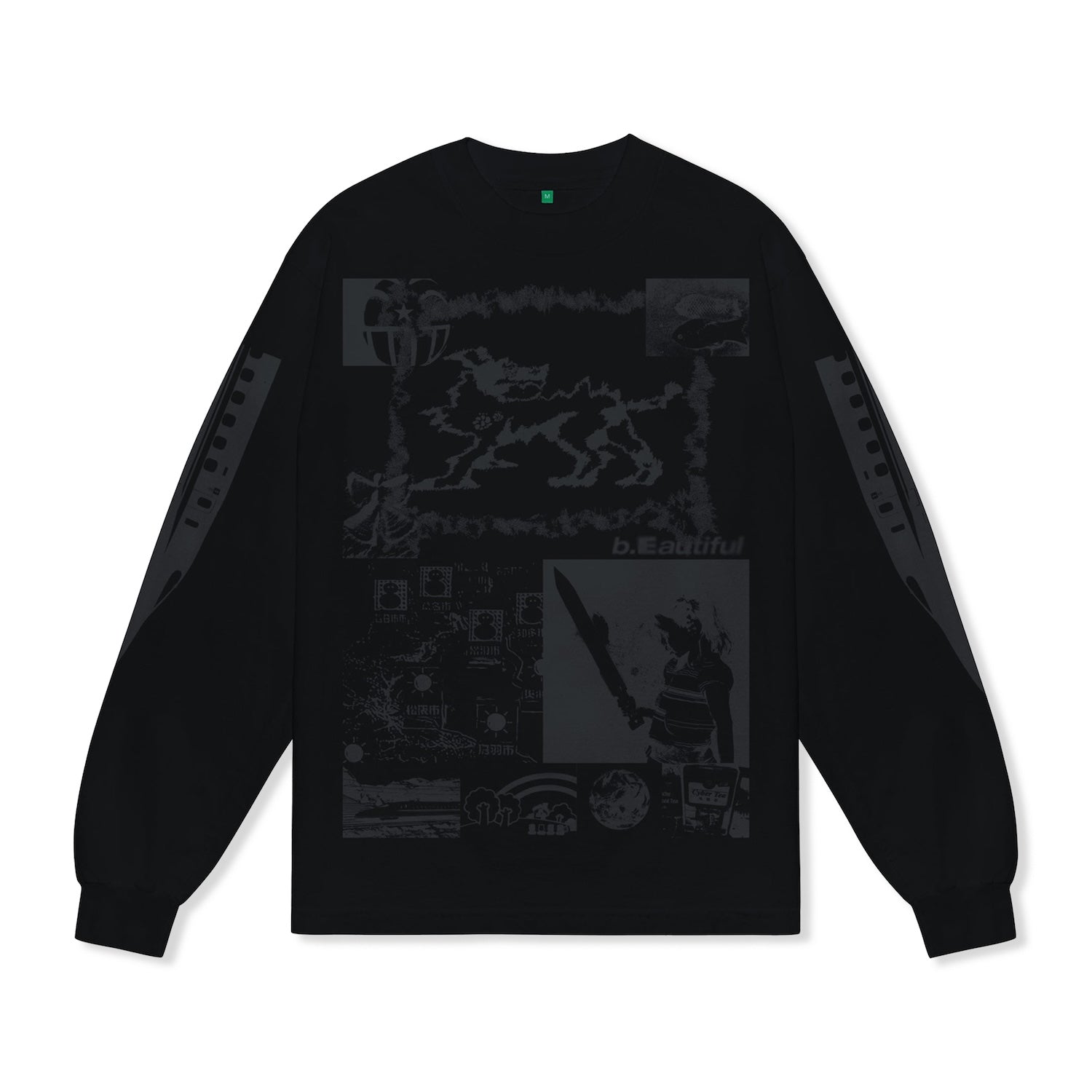 b.Eautiful x kiiro Shinkansen L/S Tee, Black