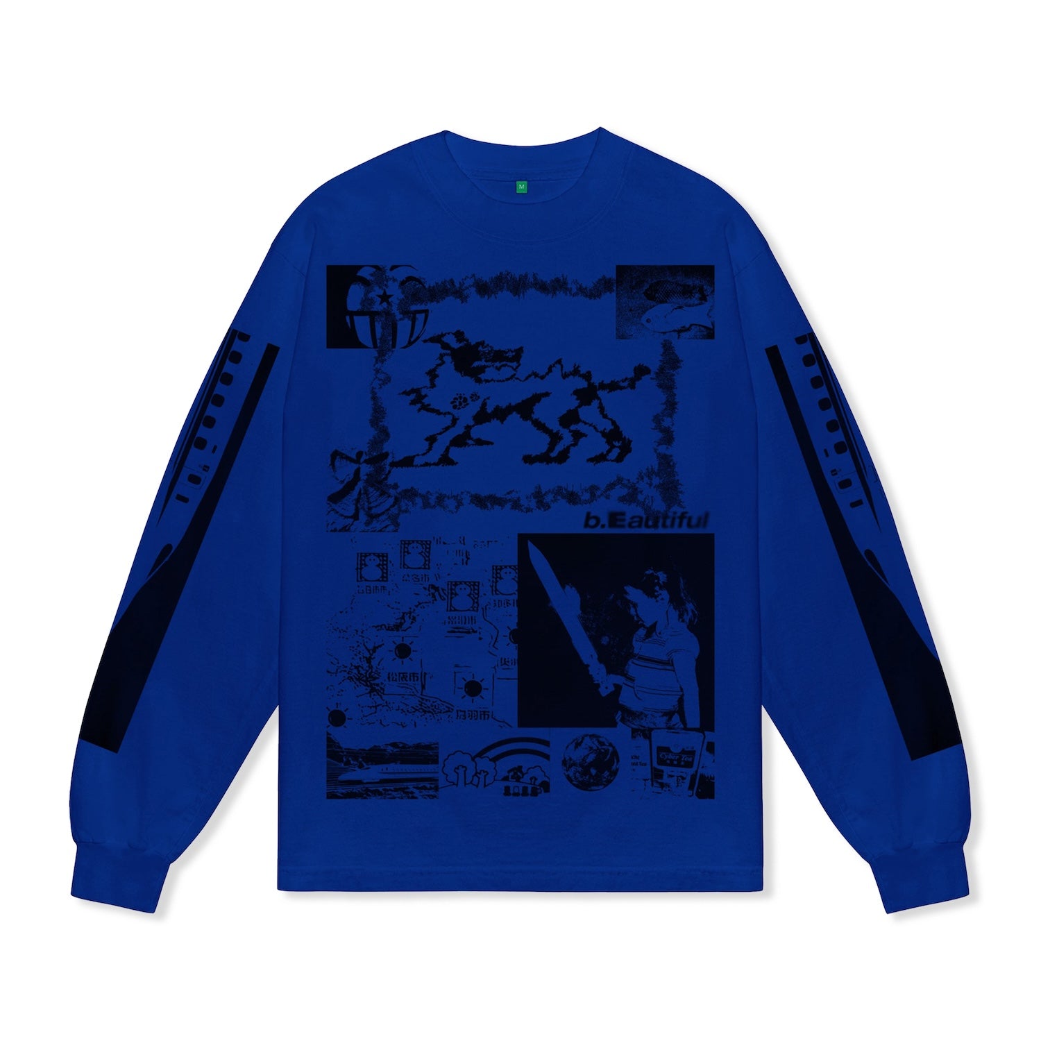 b.Eautiful x kiiro Shinkansen L/S Tee, Cobalt Blue