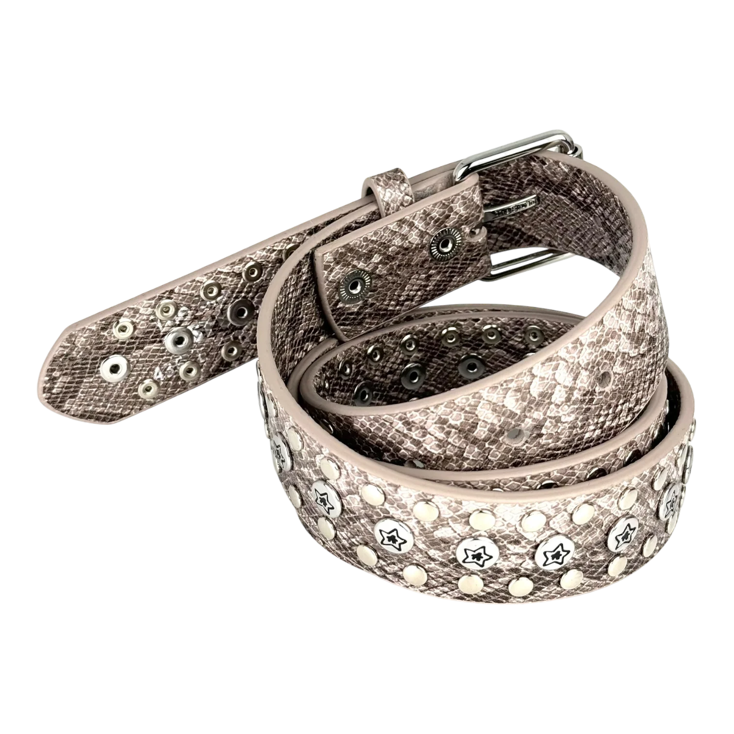 Studded Snake Belt, Sand