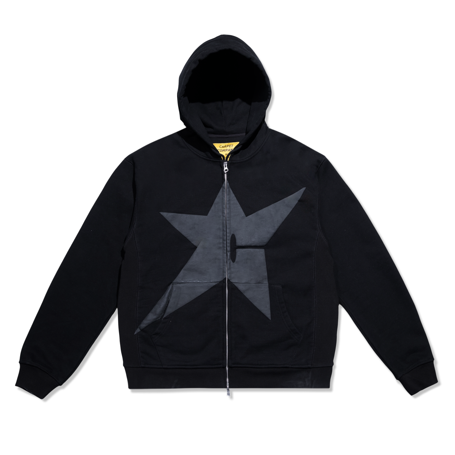 Puff Print Zip-Thru Pullover, Black