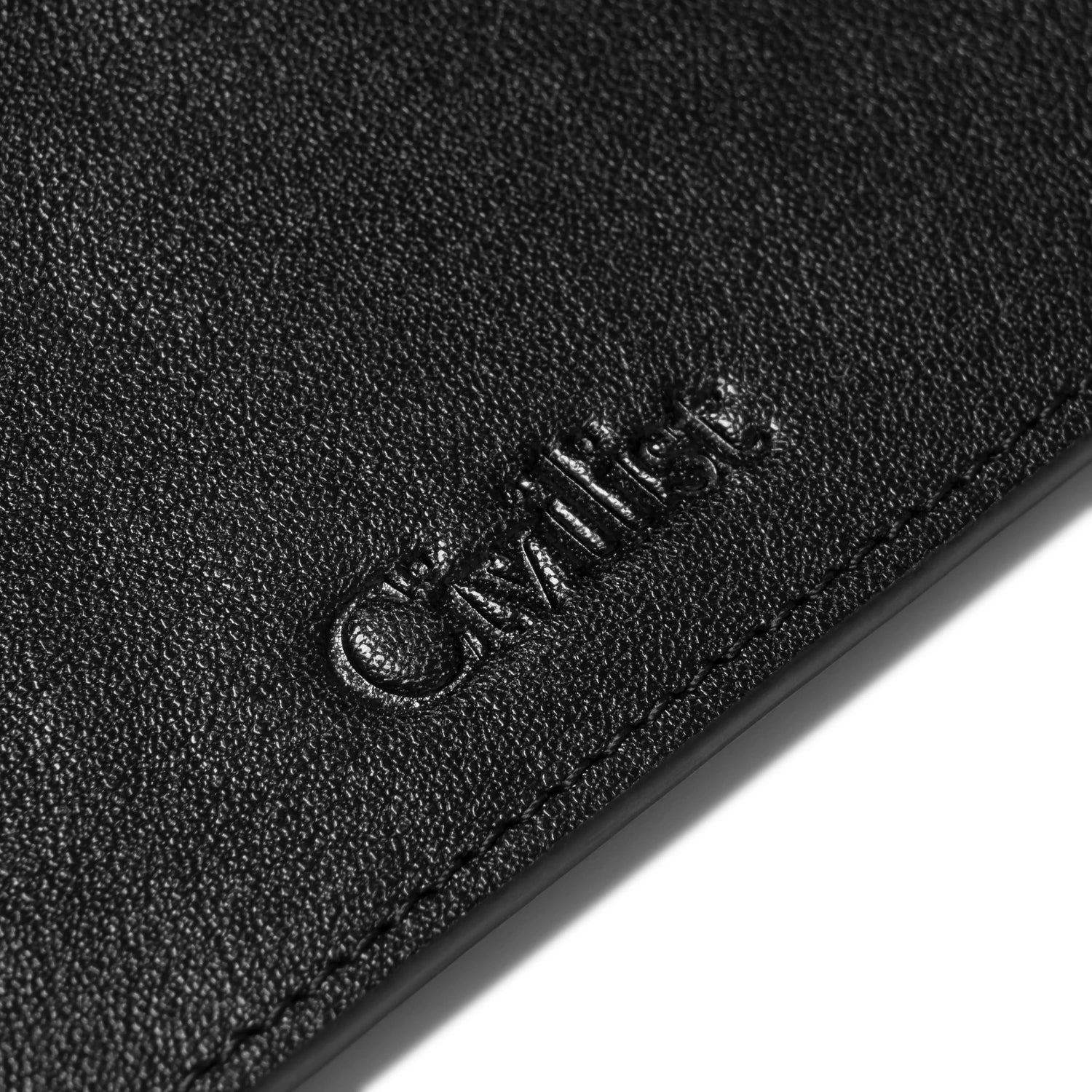 Zippered Leather Pouch, Black