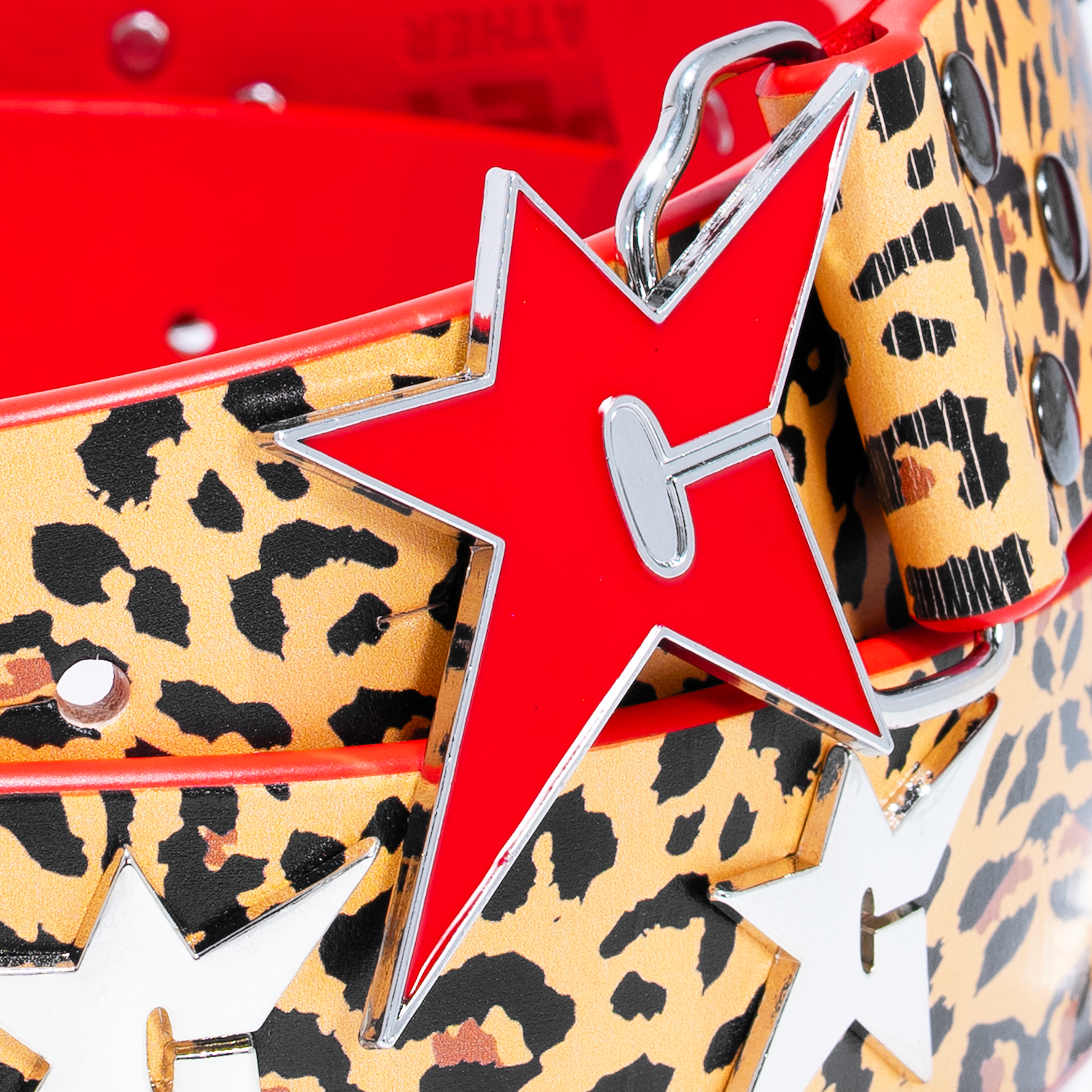Leather Belt W / Buckle, cheetah