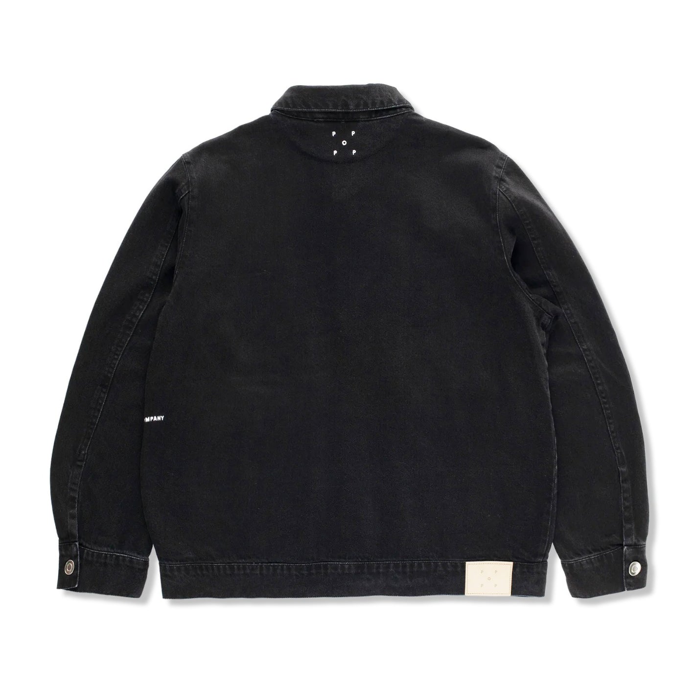 Full Button Denim Jacket, Black