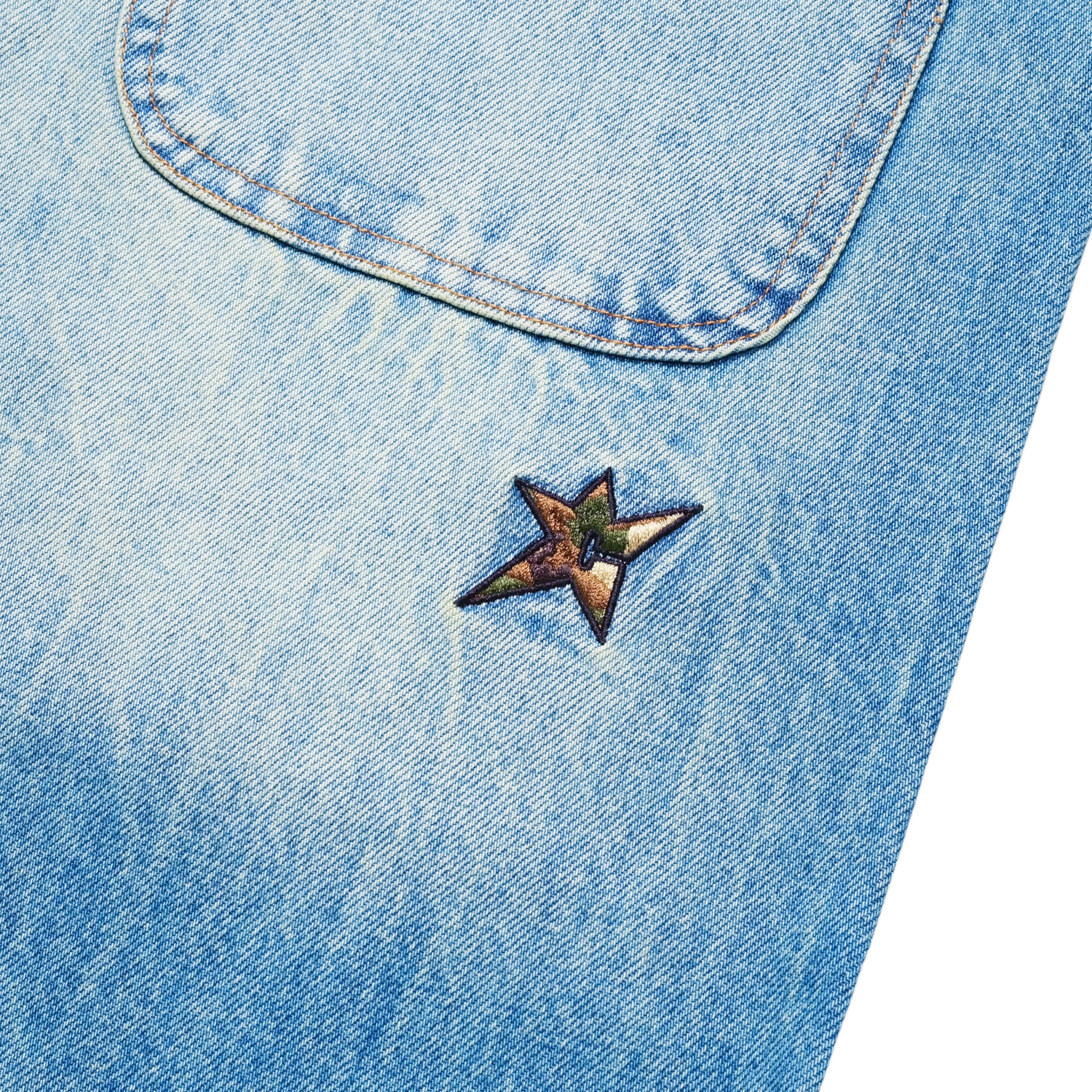 Faded C-Star Denim Shorts, Blue