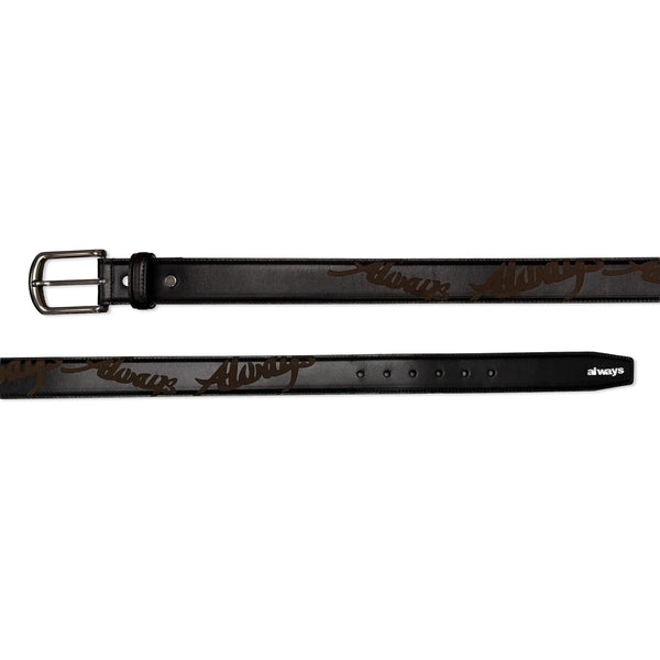 Always Do What You Should Do Lazerprint Cowhide Belt, Black / Green