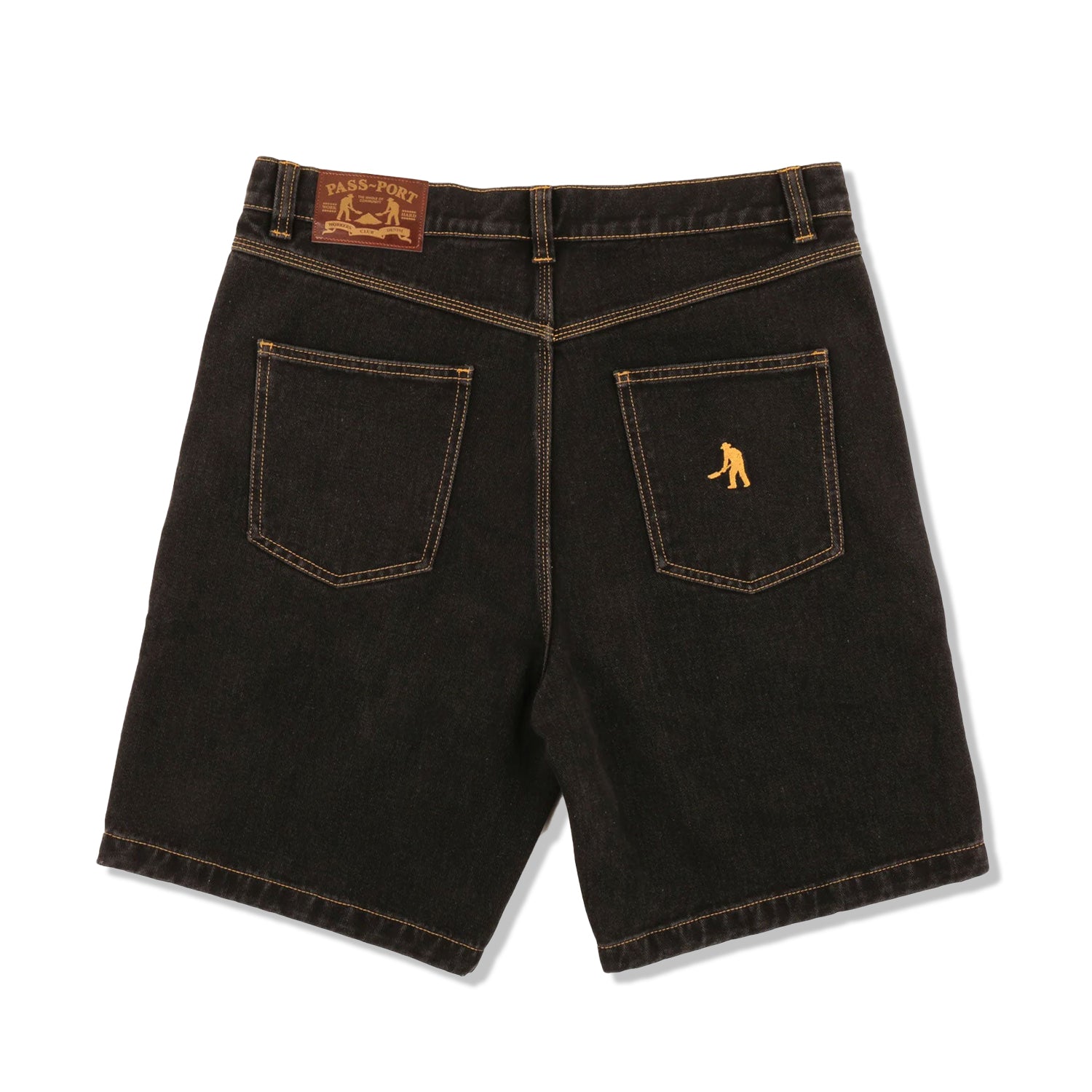 Workers Club Denim Short, Washed Black