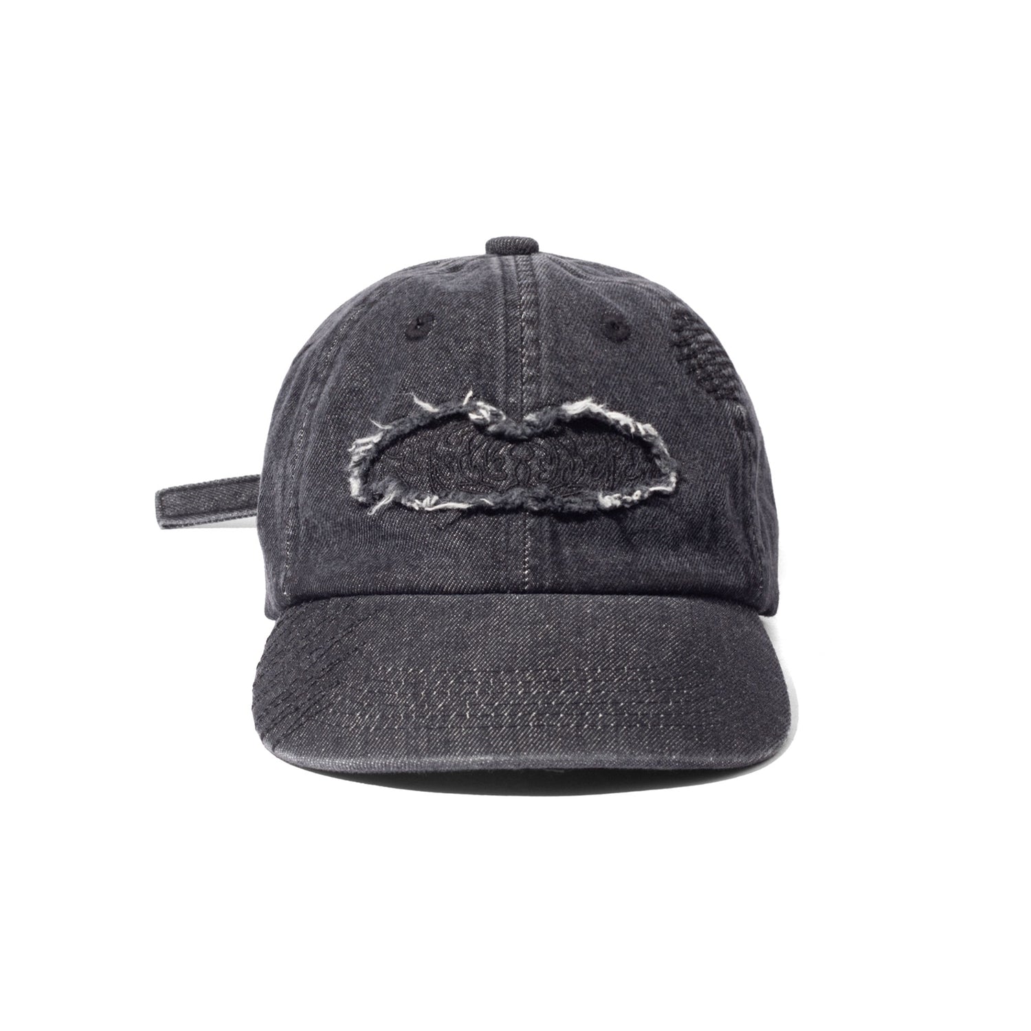 Applique Denim Cap, Black
