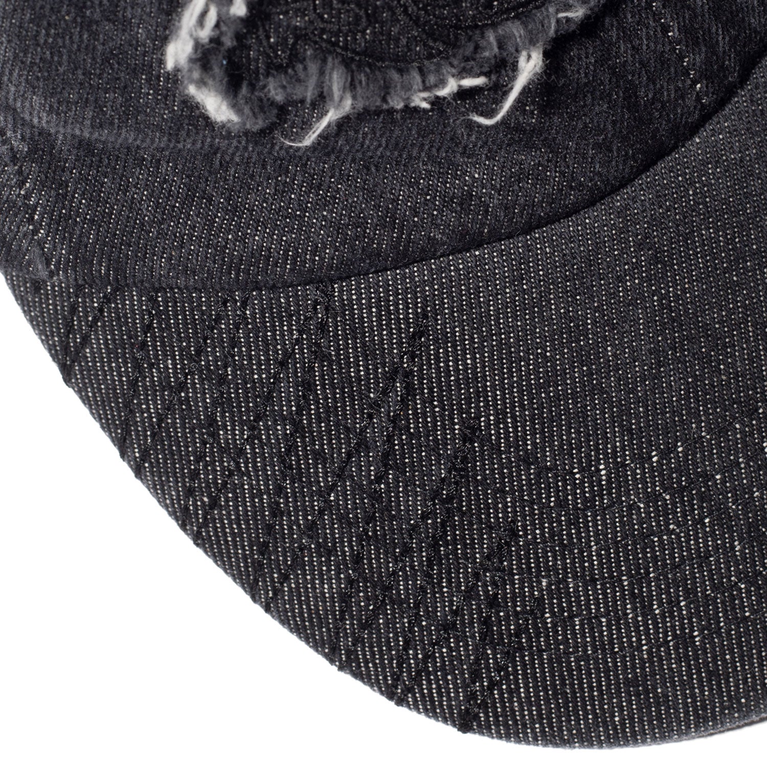 Applique Denim Cap, Black