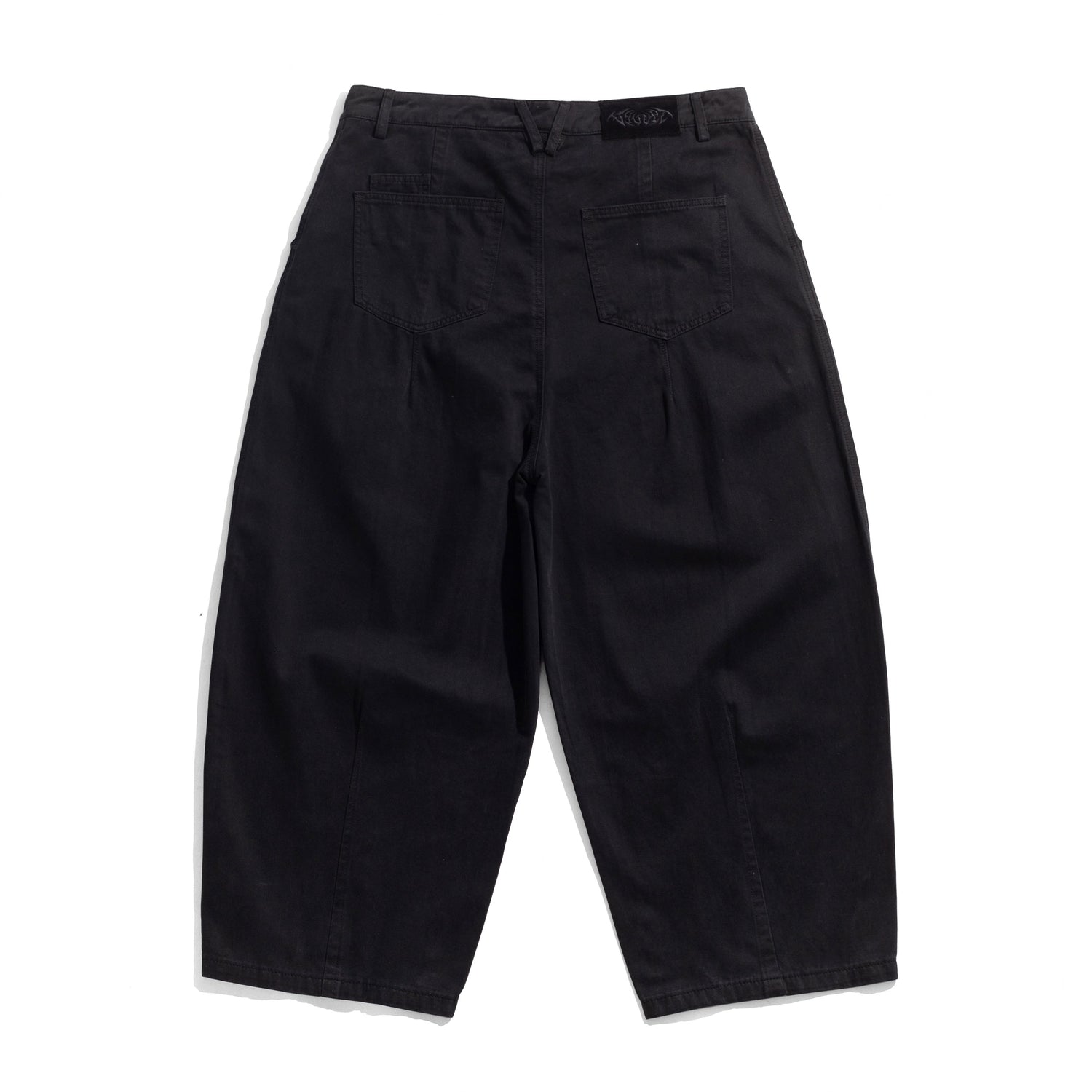 Wide Leg Canvas Pants, Black