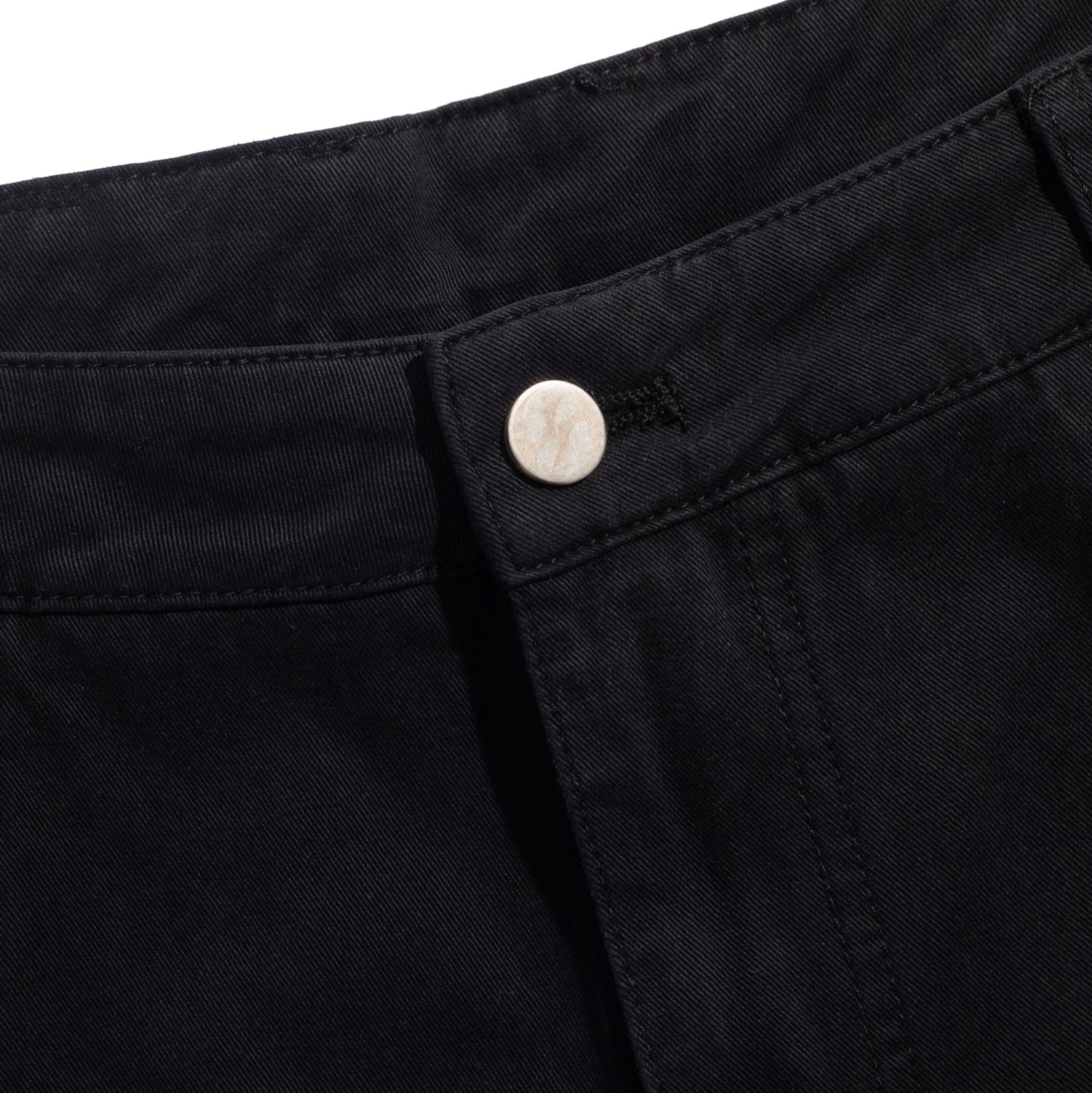 Wide Leg Canvas Pants, Black