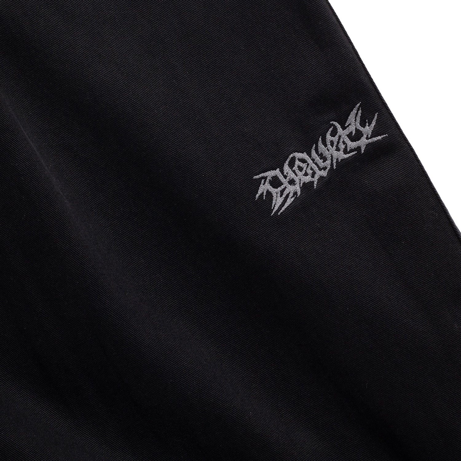 Wide Leg Canvas Pants, Black