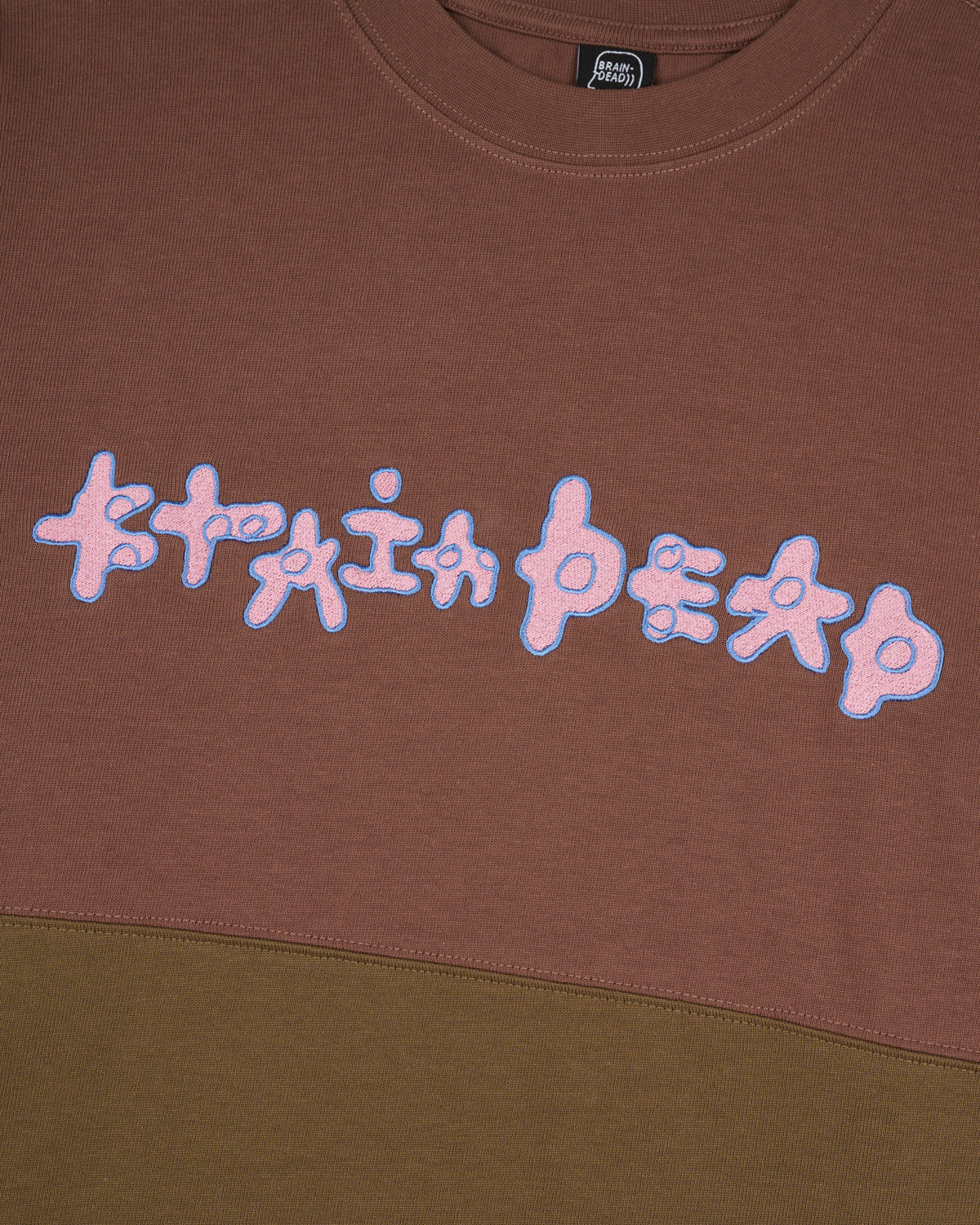 Amoeba Football Tee, Brown / Olive