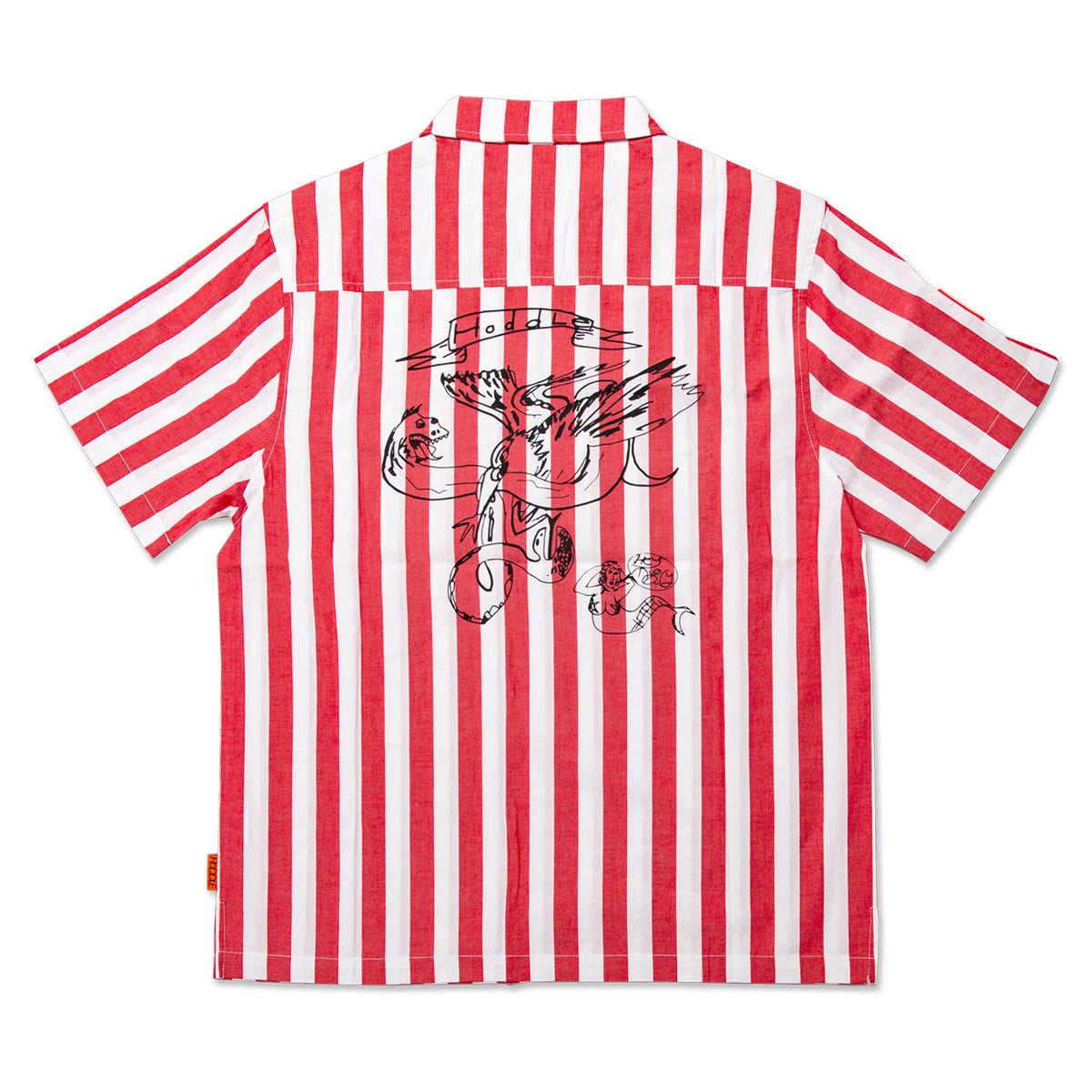 Quarter Zip Stripe Work Shirt, Red