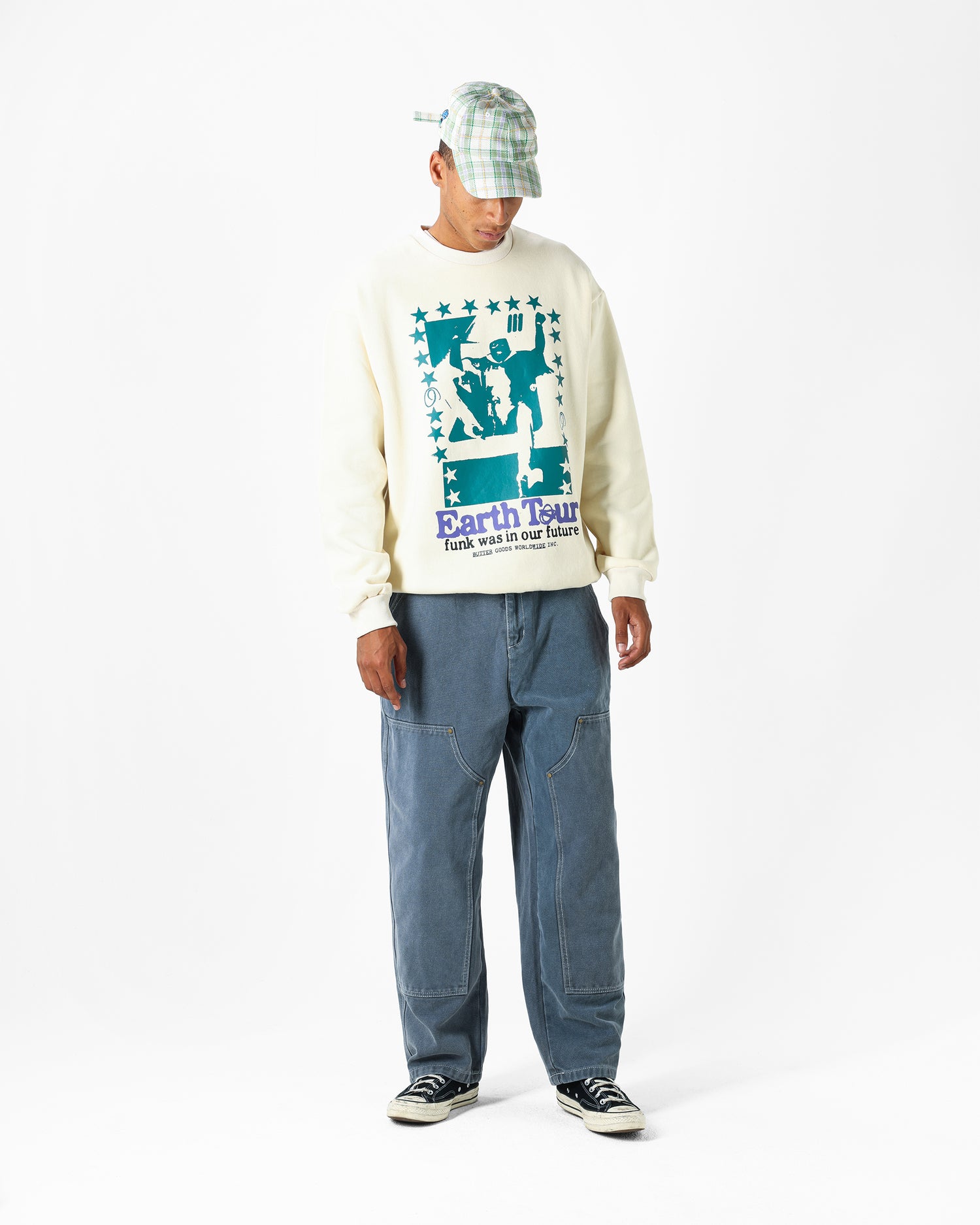 Bucket Plaid 6 Panel Cap, Sage