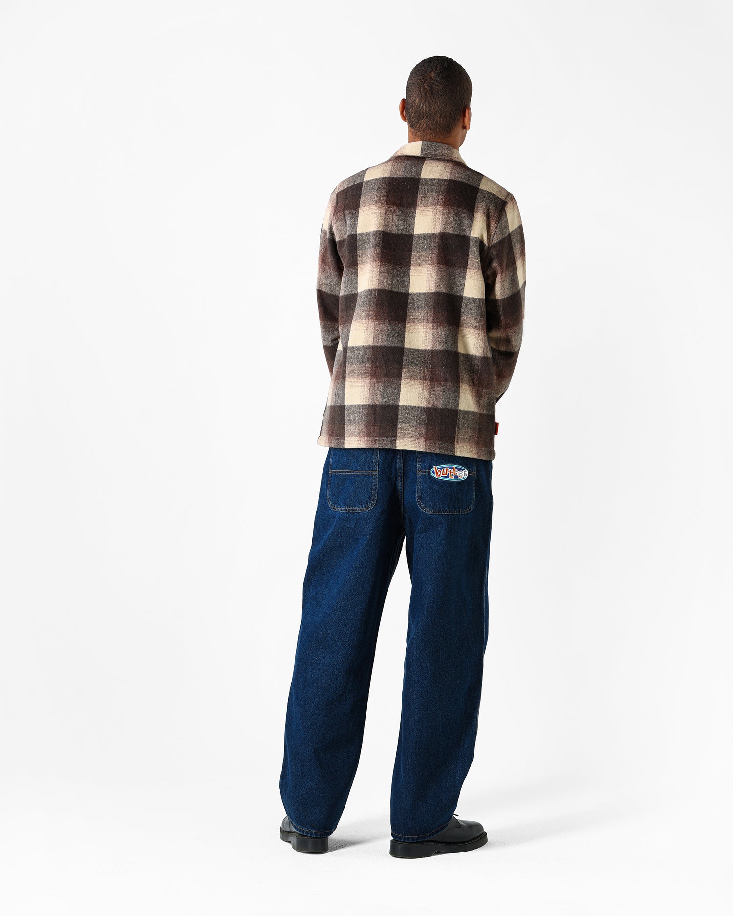 Plaid Zip Thru Over Shirt, Brown