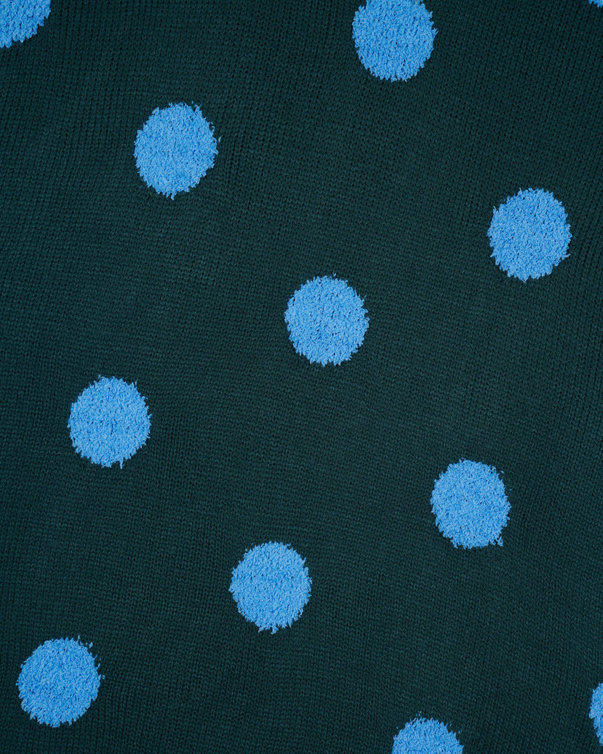 Polka Pile Crewneck Sweater, Mallard