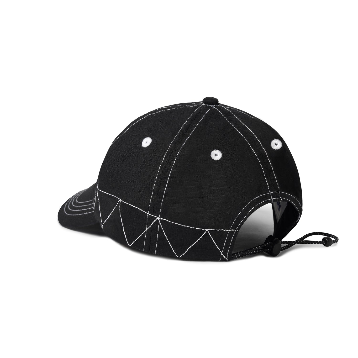 Terrain Contrast Stitch 6 Panel Cap, Black