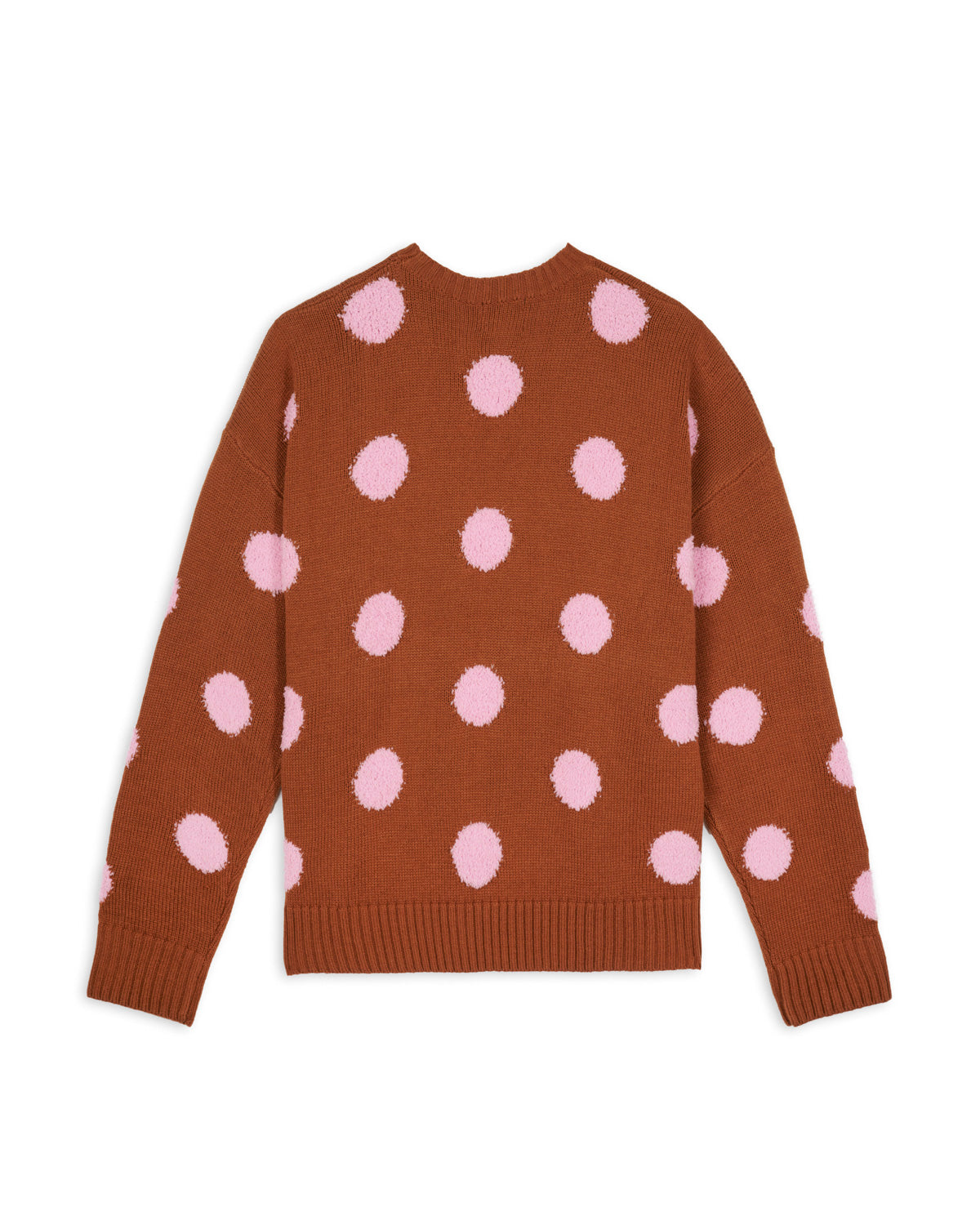 Polka Pile Crewneck, Light Brown