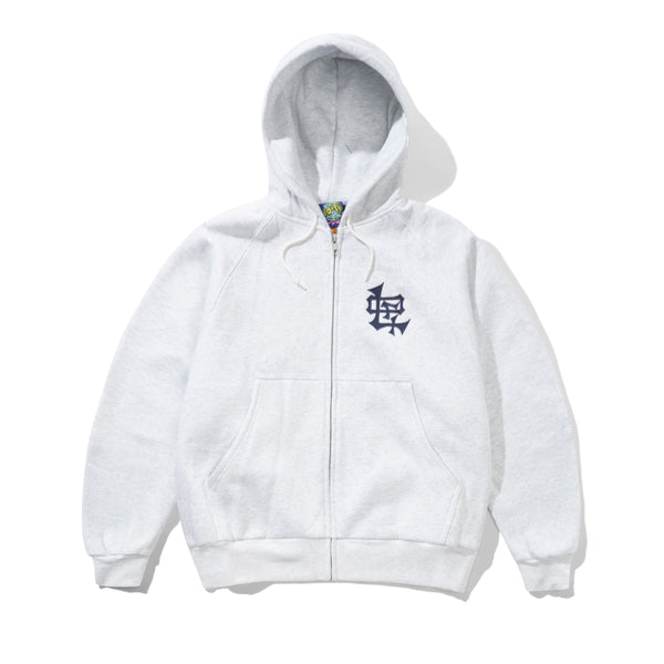 Crest Applique Zip-Thru Hood Ash