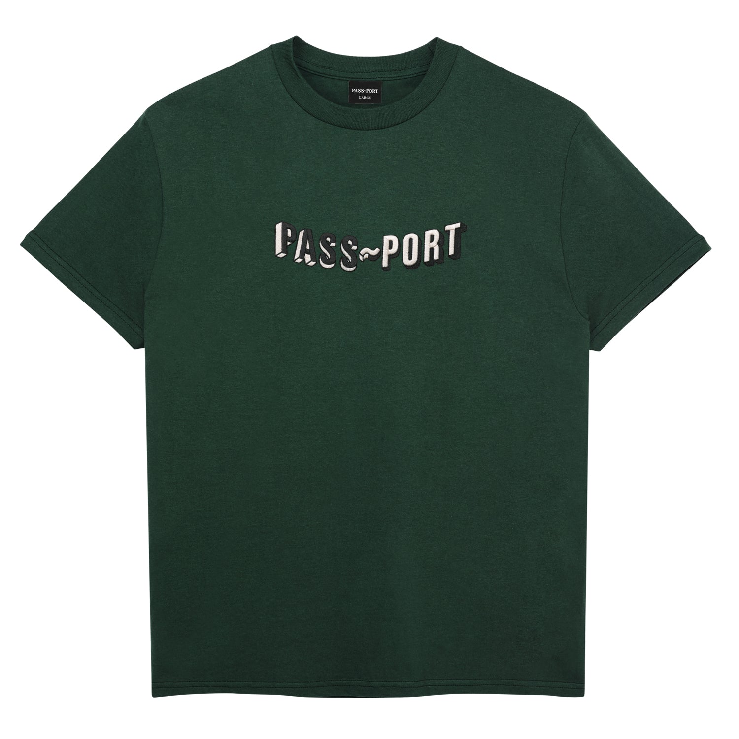 Sunken Logo Embroidery Tee, Forest Green