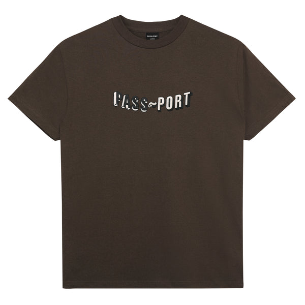Pass~Port Sunken Logo Embroidery Tee, Bark