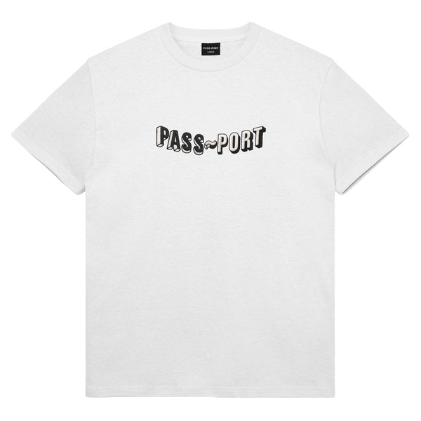 Pass~Port Sunken Logo Embroidery Tee, White