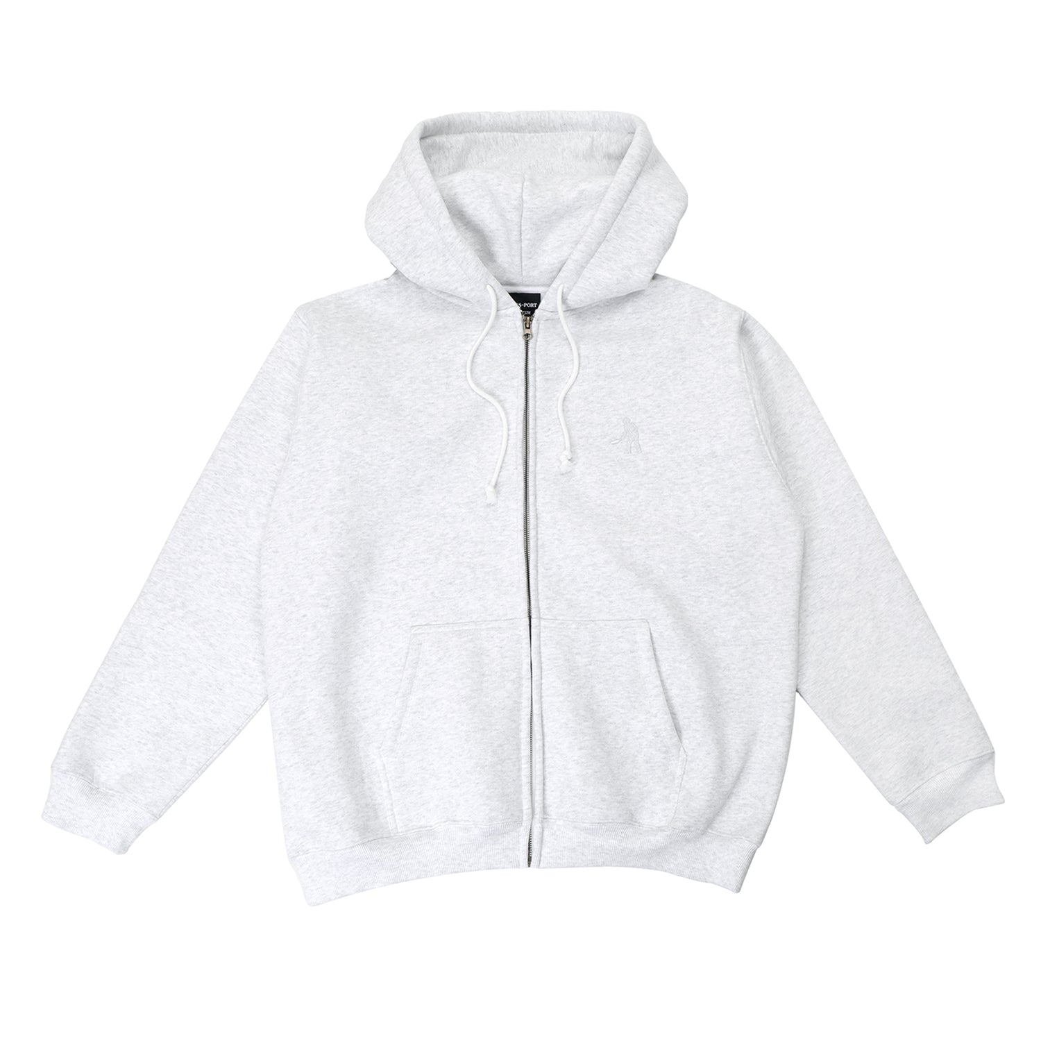 Solid Workers Zip-Thru Pullover Hood, Ice Marle