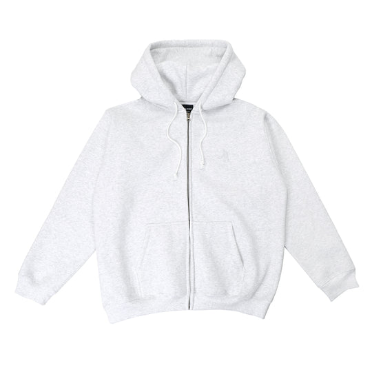 Solid Workers Zip-Thru Pullover Hood, Ice Marle