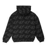 Trumpets Zip-Thru Pullover Hood, Black