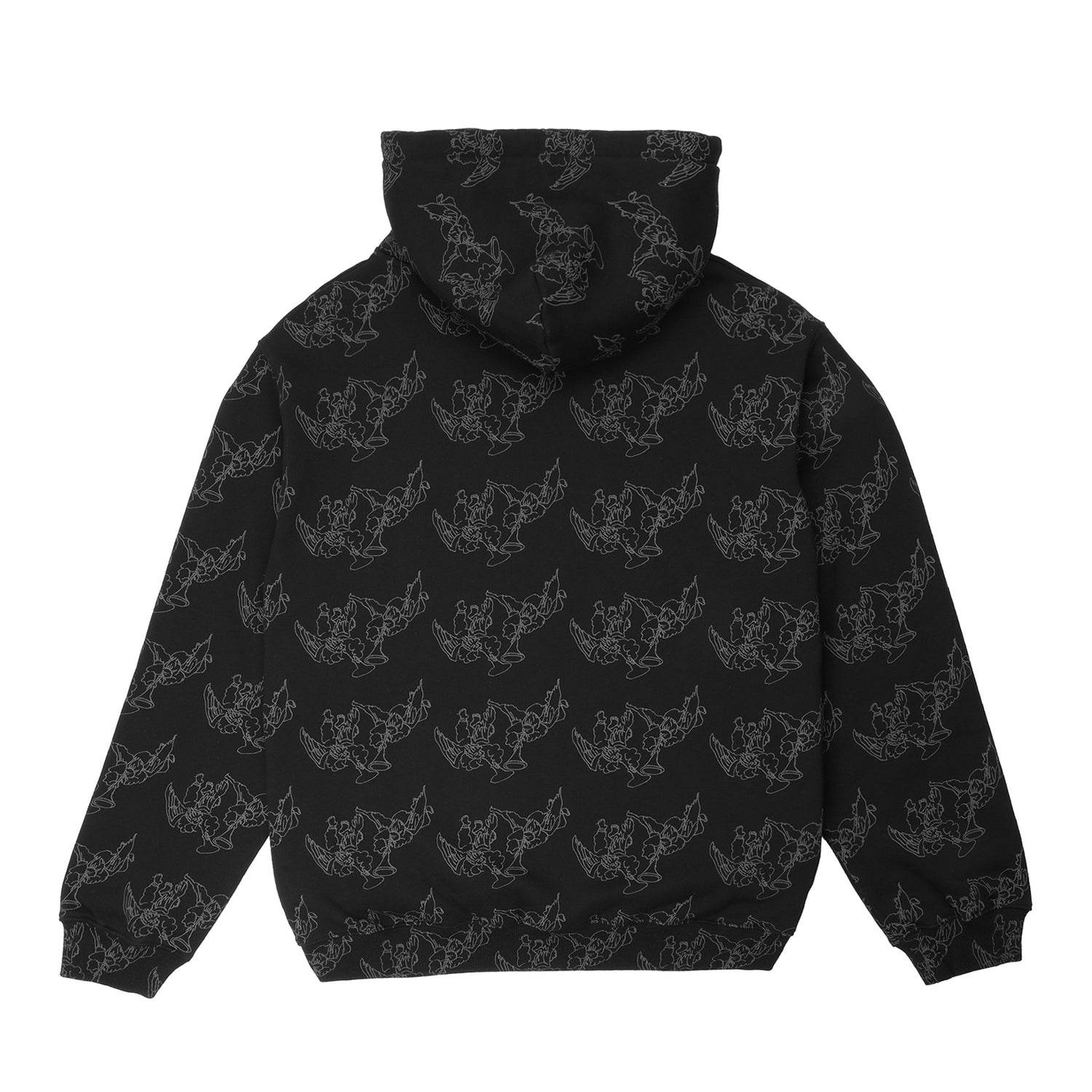 Trumpets Zip-Thru Pullover Hood, Black