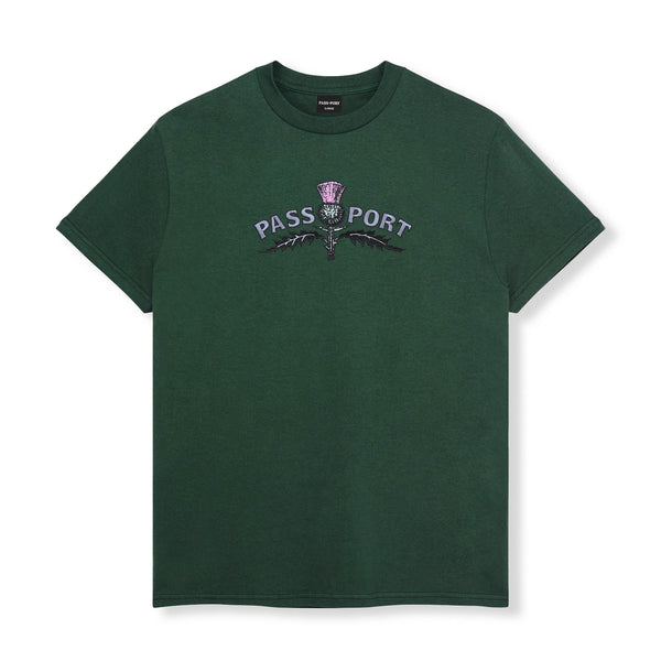 Pass~Port Thistle Embroidery Tee, Forest Green