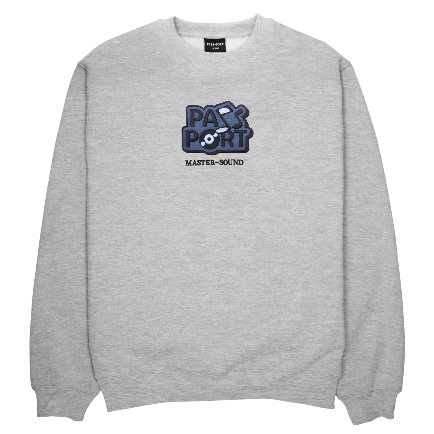 Master~Sound Embroidered Crewneck, Ash