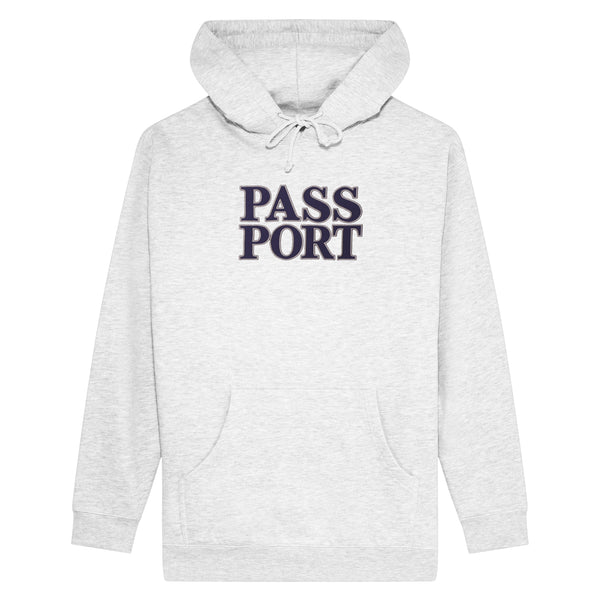 Pass~Port Official Stacked Applique Pullover Hood, White Marle