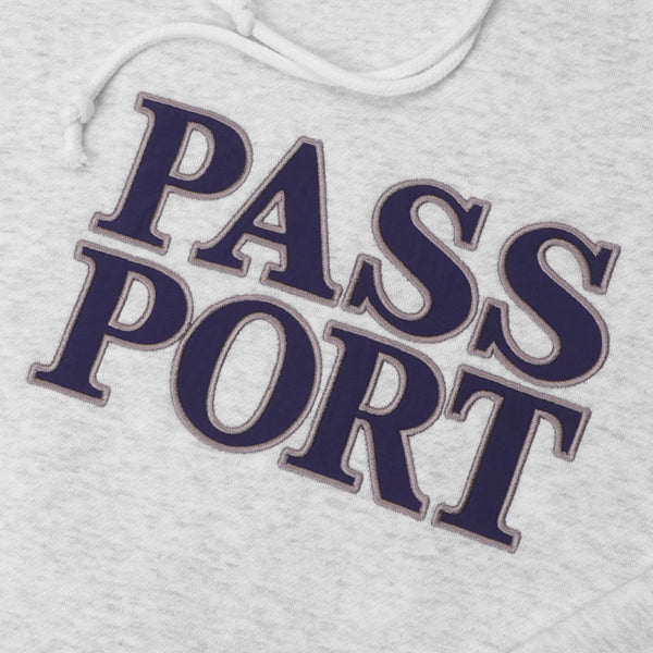 Pass~Port Official Stacked Applique Pullover Hood, White Marle
